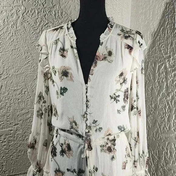 PAIGE Pomello Floral print Silk minidress in white multi - Picture 5 of 7